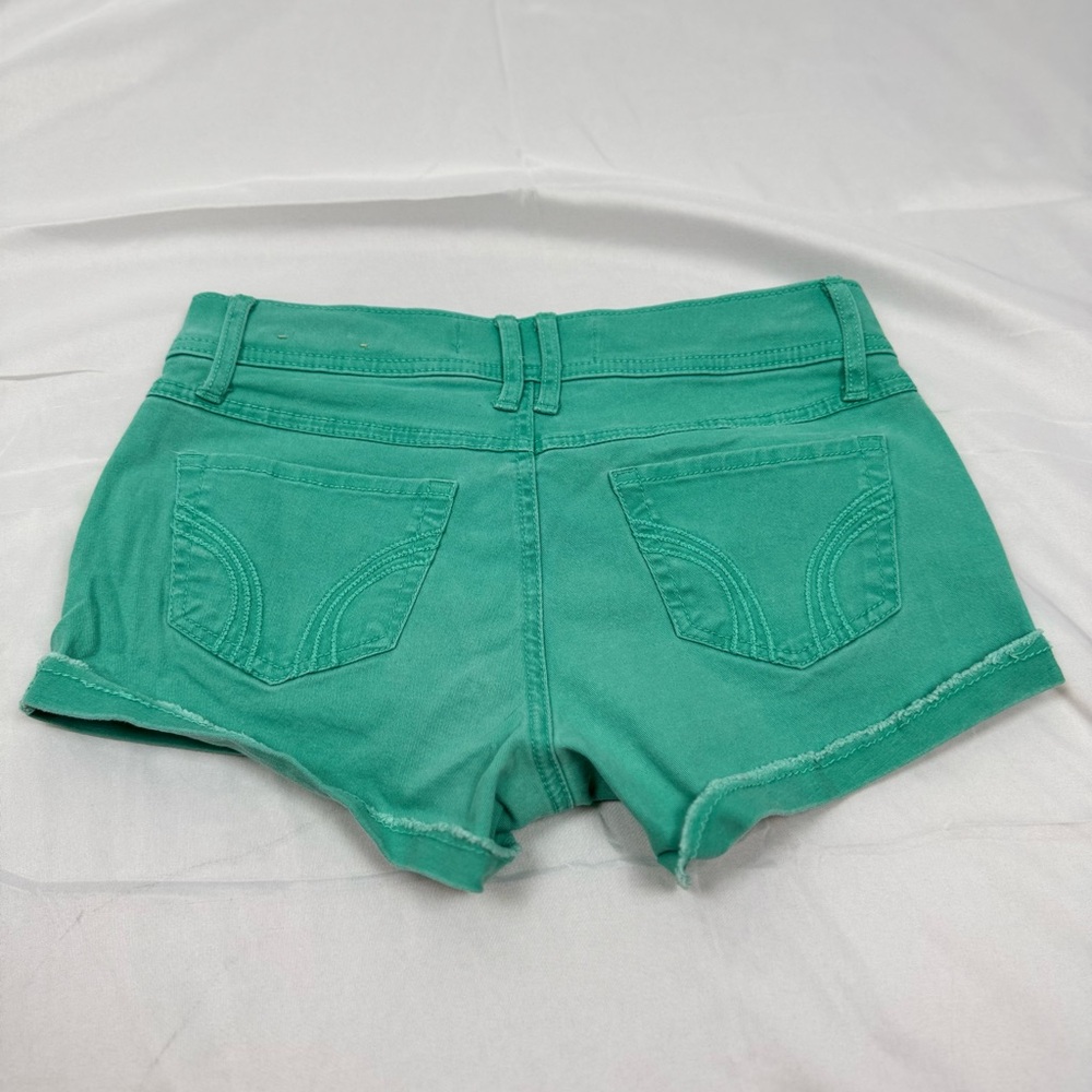 Hollister Low Rise Teal Denim Shorts Size 25 Y2K - Picture 3 of 7